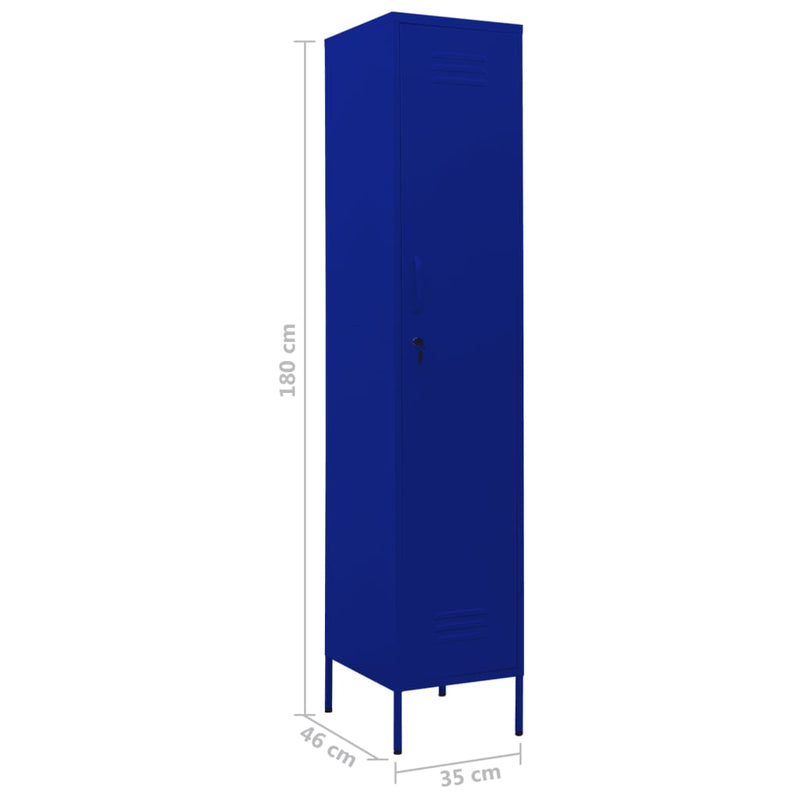 Locker Cabinet Navy Blue 35x46x180 cm Steel