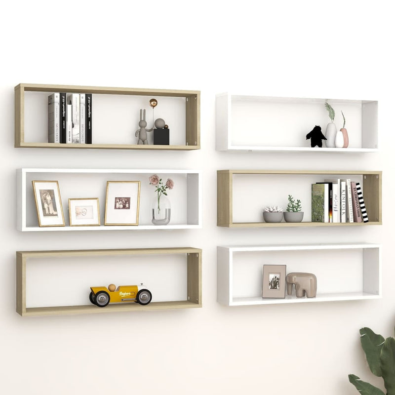 Wall_Cube_Shelves_6_pcs_White&Sonoma_Oak_80x15x26.5cm_Engineered_Wood_IMAGE_1