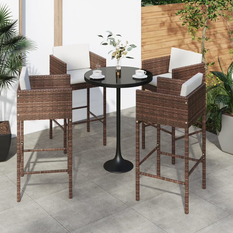 Bar_Stools_4_pcs_with_Cushions_Brown_Poly_Rattan_IMAGE_1_EAN:8720286638194