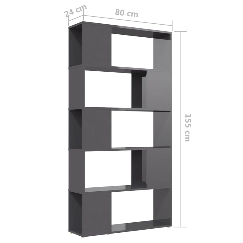 Book_Cabinet_Room_Divider_High_Gloss_Grey_80x24x155_cm_Engineered_Wood_IMAGE_7