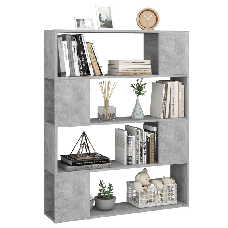 Book Cabinet Room Divider Concrete Grey 100x24x124 cm