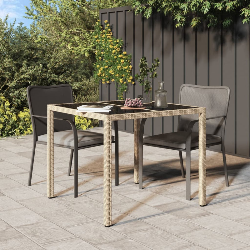 Garden_Table_90x90x75_cm_Tempered_Glass_and_Poly_Rattan_Beige_IMAGE_1