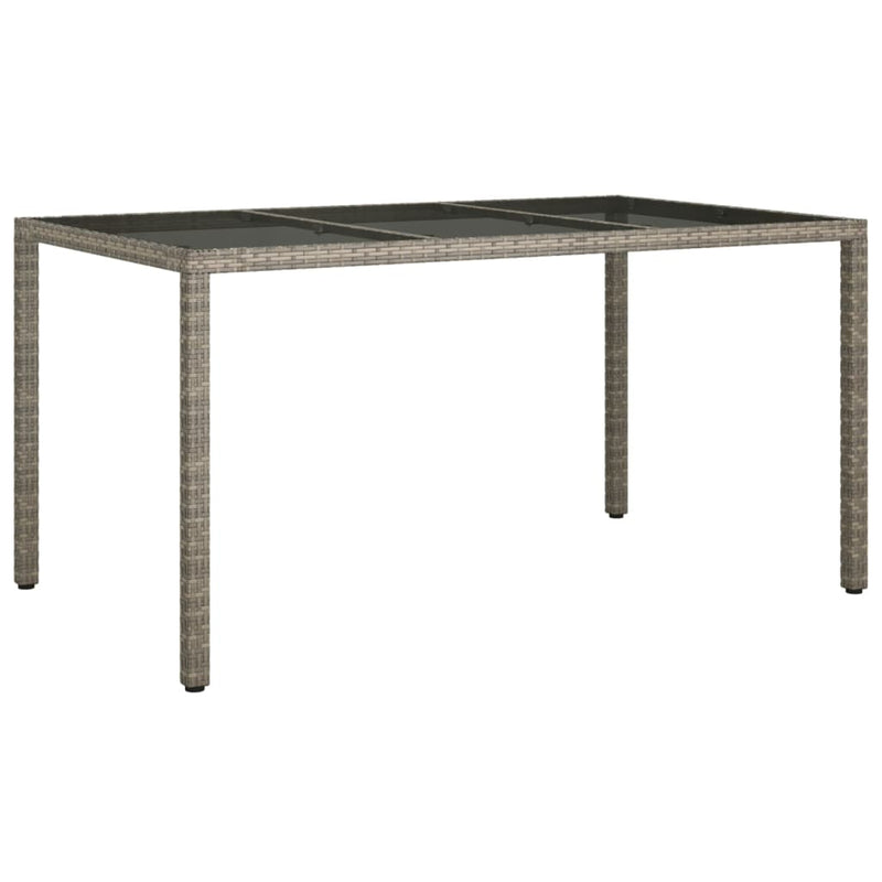 Garden_Table_150x90x75_cm_Tempered_Glass_and_Poly_Rattan_Grey_IMAGE_2