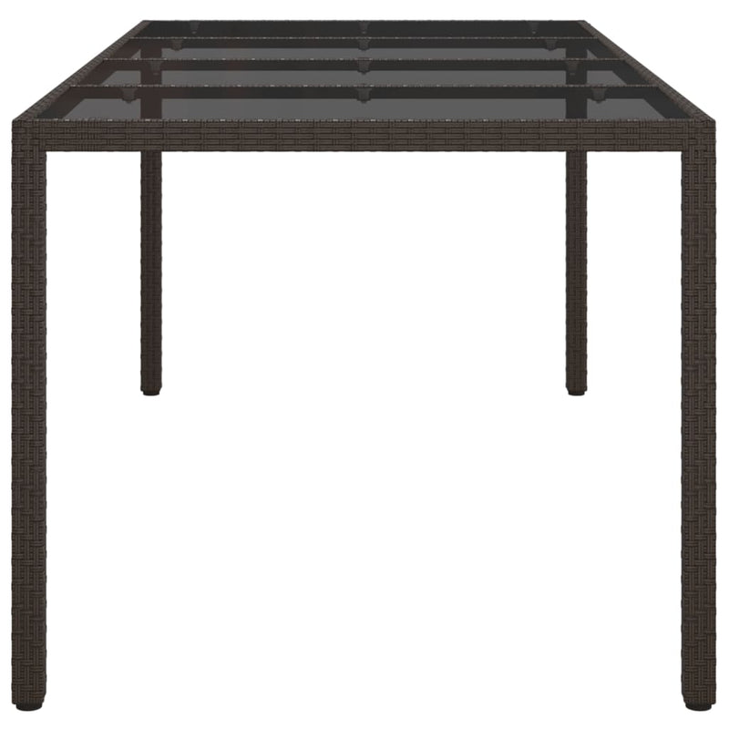 Garden_Table_Brown_190x90x75_cm_Tempered_Glass_and_Poly_Rattan_IMAGE_4