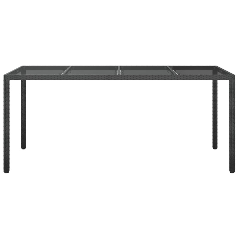 Garden_Table_Black_190x90x75_cm_Tempered_Glass_and_Poly_Rattan_IMAGE_3