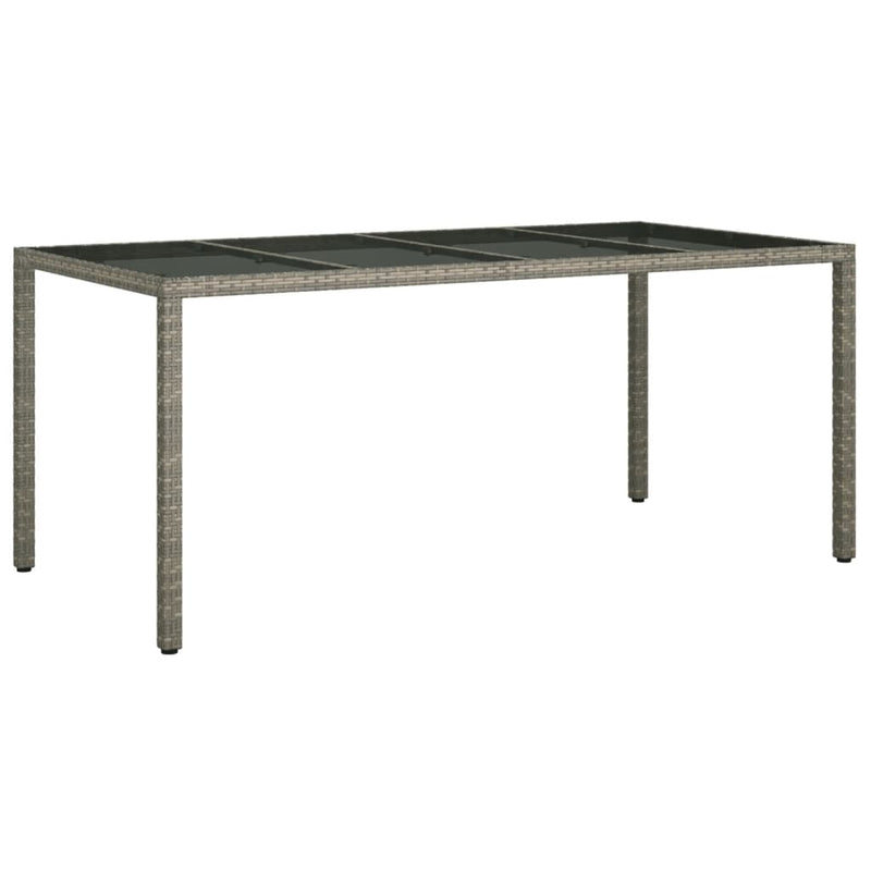 Garden_Table_Grey_190x90x75_cm_Tempered_Glass_and_Poly_Rattan_IMAGE_2