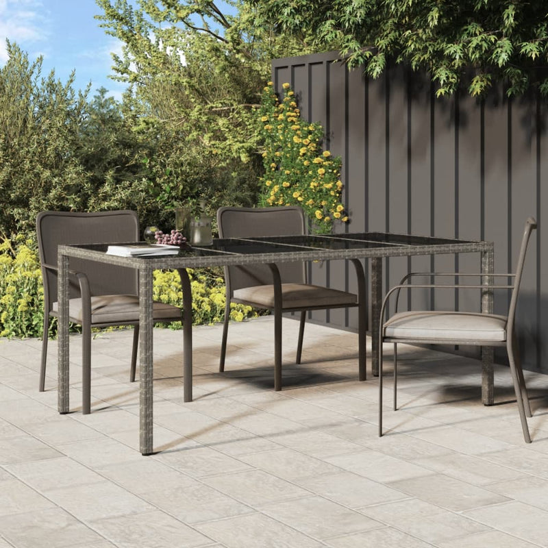 Garden_Table_Grey_190x90x75_cm_Tempered_Glass_and_Poly_Rattan_IMAGE_1
