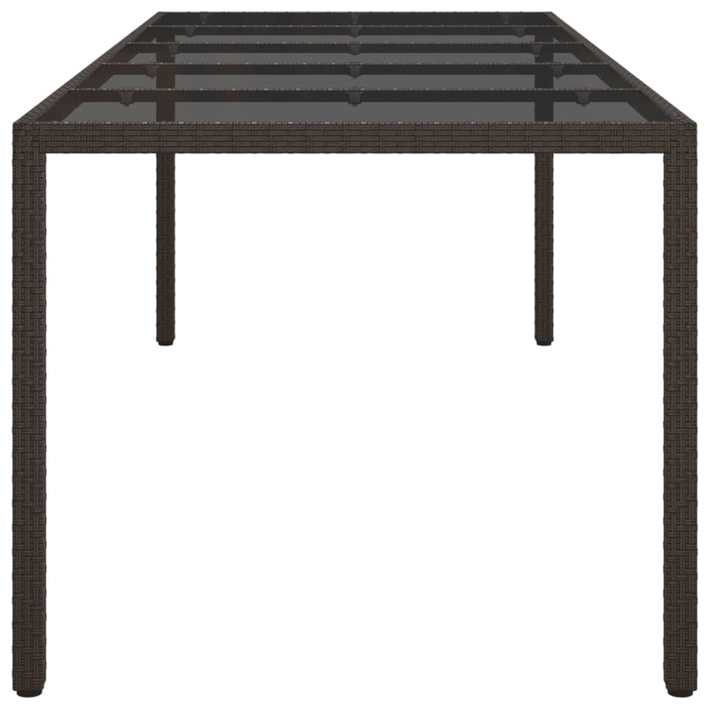 Garden_Table_Brown_250x100x75_cm_Tempered_Glass_and_Poly_Rattan_IMAGE_4