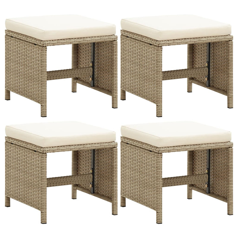 Garden_Stools_4_pcs_with_Cushions_Poly_Rattan_Beige_IMAGE_1_EAN:8720286666999