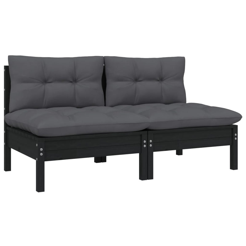 2-Seater_Garden_Sofa_with_Cushions_Black_Solid_Pinewood_IMAGE_1_EAN:8720286670880