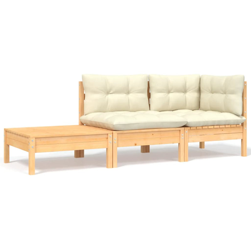 3_Piece_Garden_Lounge_Set_with_Cream_Cushions_Solid_Pinewood_IMAGE_1_