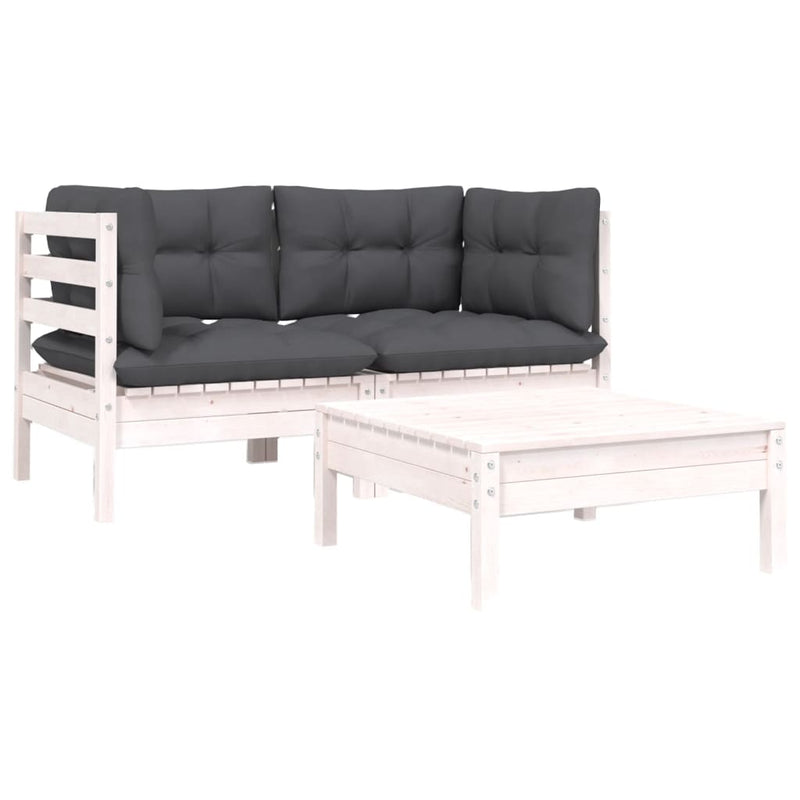 3_Piece_Garden_Lounge_Set_with_Cushions_White_Solid_Pinewood_IMAGE_1_EAN:8720286671092