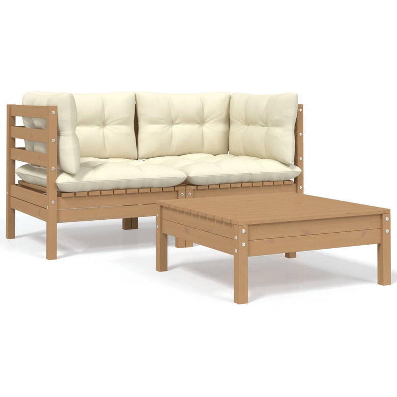 3_Piece_Garden_Lounge_Set_with_Cream_Cushions_Solid_Pinewood_IMAGE_1_EAN:8720286671115