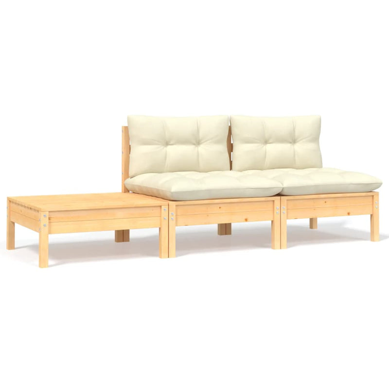 3_Piece_Garden_Lounge_Set_with_Cream_Cushions_Solid_Pinewood_IMAGE_1_