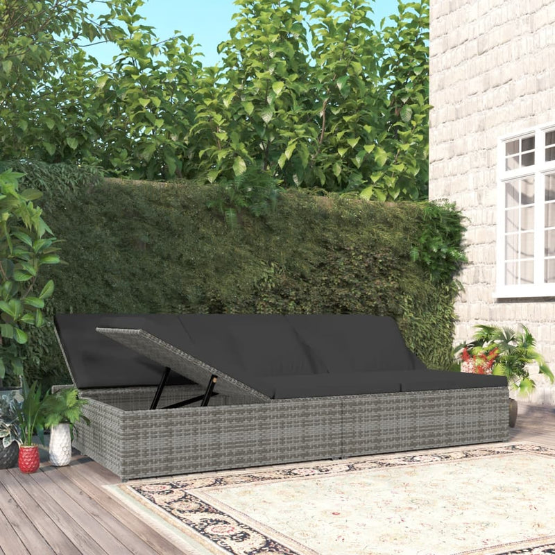 Convertible_Sun_Bed_with_Cushions_Poly_Rattan_Dark_Grey_IMAGE_1