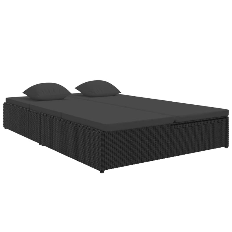 Convertible_Sun_Bed_with_Cushions_Poly_Rattan_Black_IMAGE_2