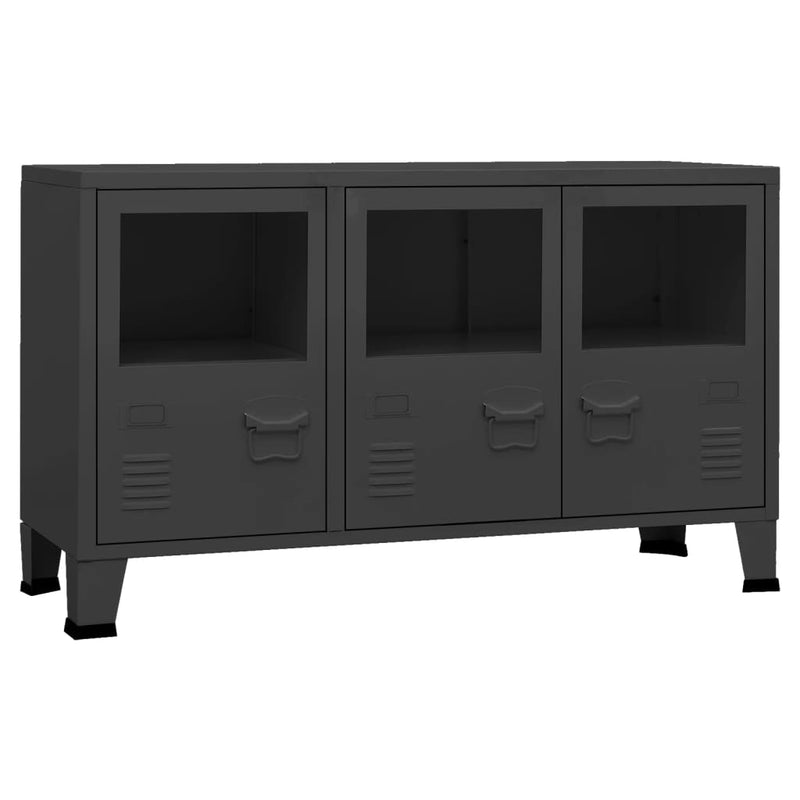 Industrial_Sideboard_Black_105x35x62_cm_Metal_and_Glass_IMAGE_2_EAN:8720286699430