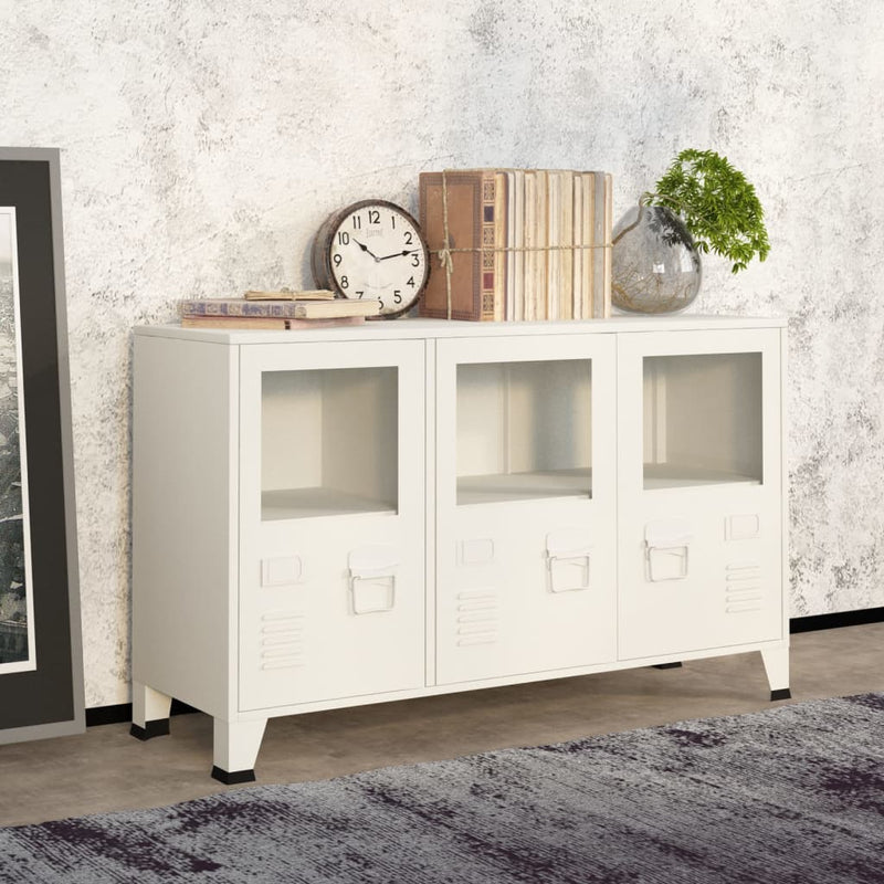 Industrial_Sideboard_White_105x35x62_cm_Metal_and_Glass_IMAGE_1_EAN:8720286699447