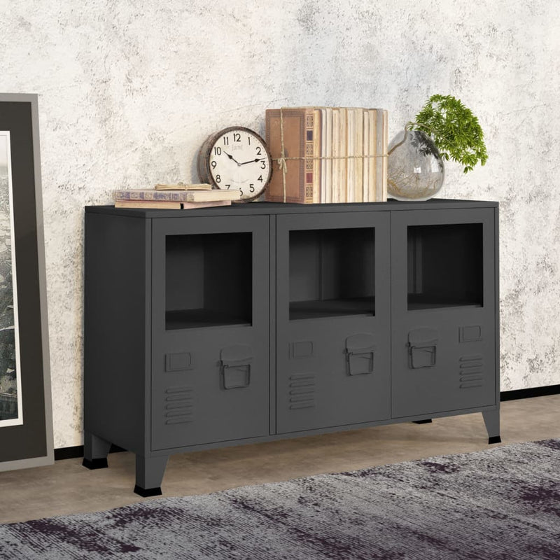 Industrial_Sideboard_Anthracite_105x35x62_cm_Metal_and_Glass_IMAGE_1_EAN:8720286699454