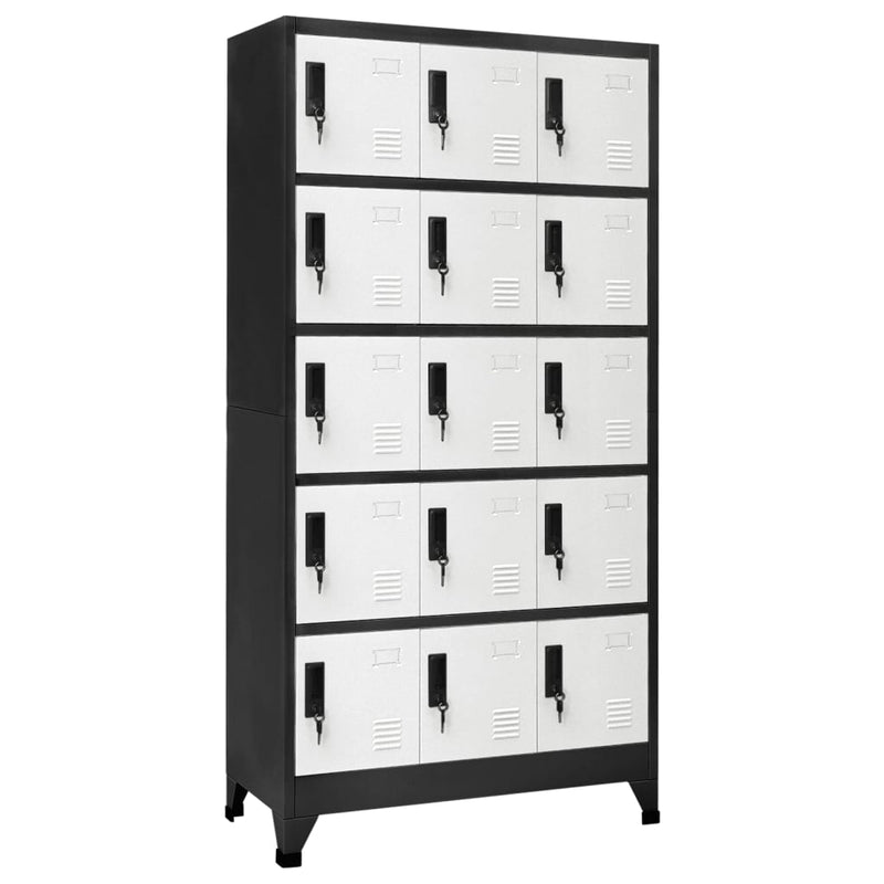Locker_Cabinet_Anthracite_and_White_90x40x180_cm_Steel_IMAGE_1_EAN:8720286701300