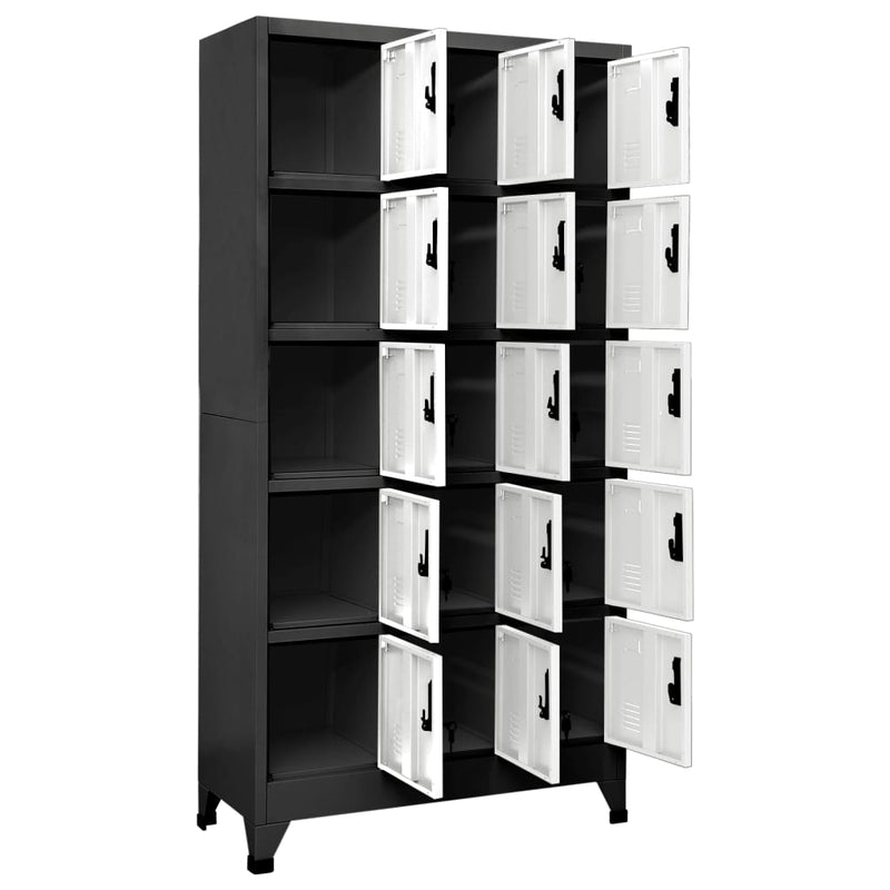 Locker_Cabinet_Anthracite_and_White_90x40x180_cm_Steel_IMAGE_3_EAN:8720286701300