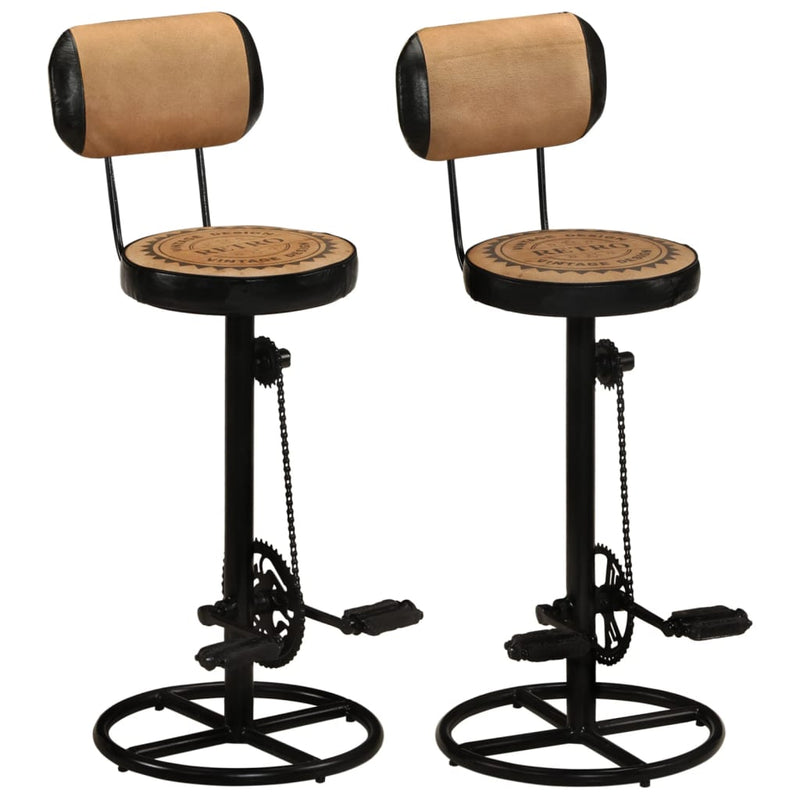 Bar_Stools_with_Canvas_Print_2_pcs_Brown_and_Black_Real_Goat_Leather_IMAGE_1_EAN:8720286706008