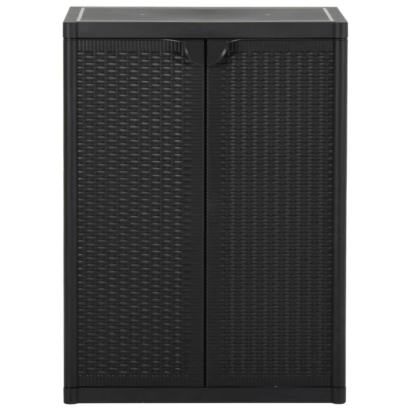 Garden Storage Cabinet Black 65x45x88 cm PP Rattan