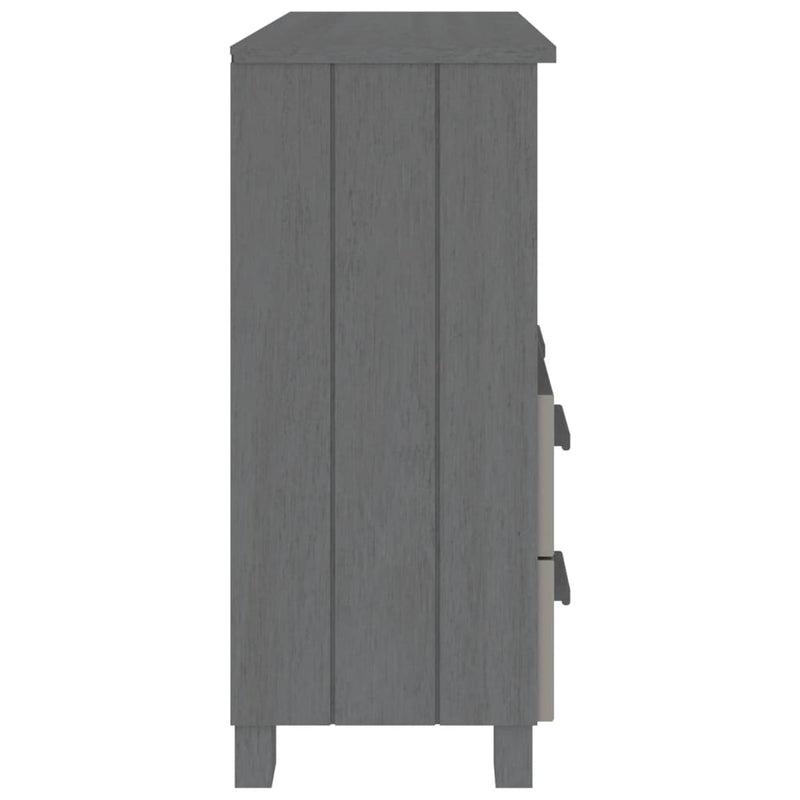 Sideboard "HAMAR" Dark Grey 85x35x80 cm Solid Wood Pine