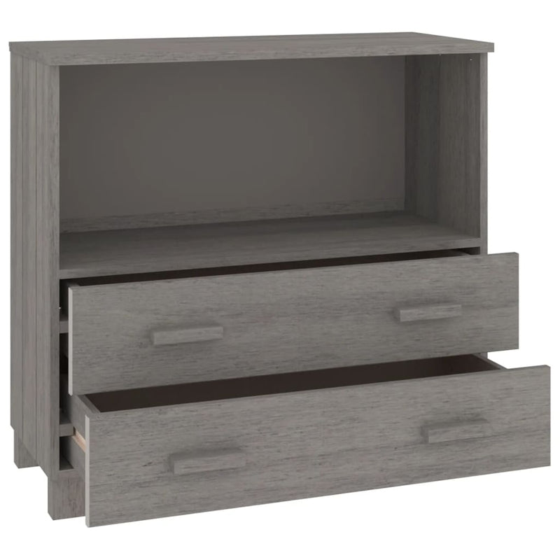 Sideboard "HAMAR" Light Grey 85x35x80 cm Solid Wood Pine