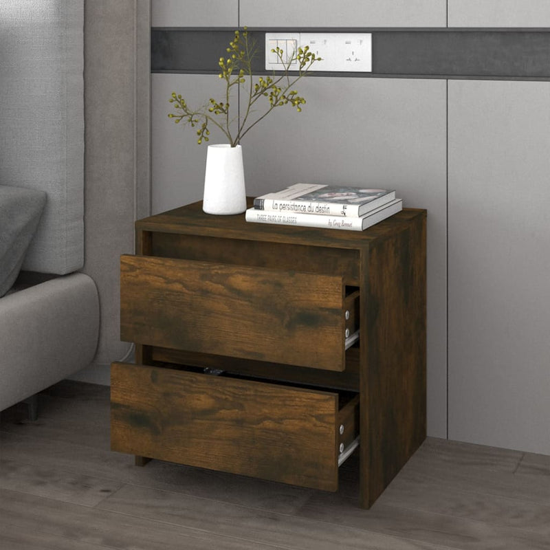 Bedside Cabinet Smoked Oak 45x34.5x44.5 cm Engineered Wood