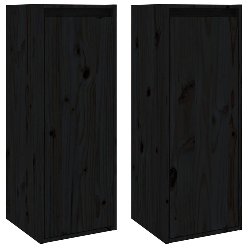 Wall_Cabinets_2_pcs_Black_30x30x80_cm_Solid_Wood_Pine_IMAGE_2