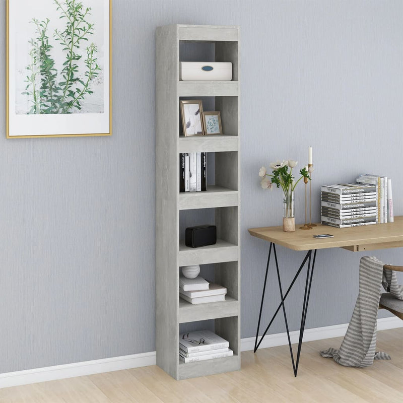 Book Cabinet/Room Divider Concrete Grey 40x30x198 cm