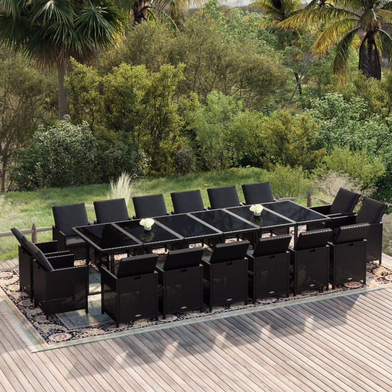 17_Piece_Garden_Dining_Set_with_Cushions_Poly_Rattan_Black_IMAGE_1