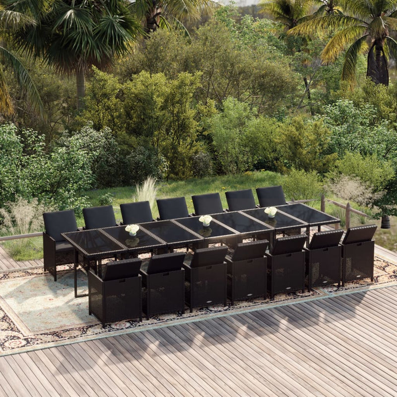 15_Piece_Garden_Dining_Set_with_Cushions_Poly_Rattan_Black_IMAGE_1