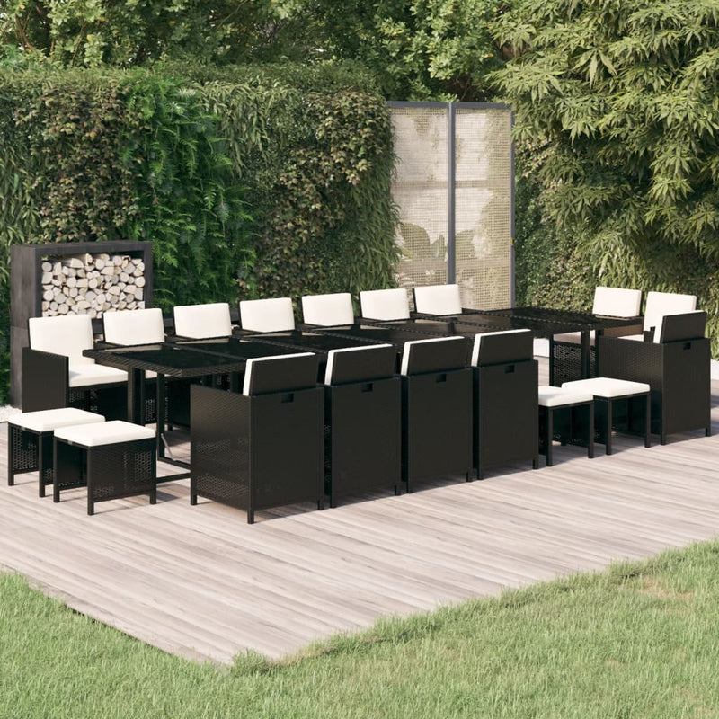 19_Piece_Garden_Dining_Set_with_Cushions_Poly_Rattan_Black_IMAGE_1