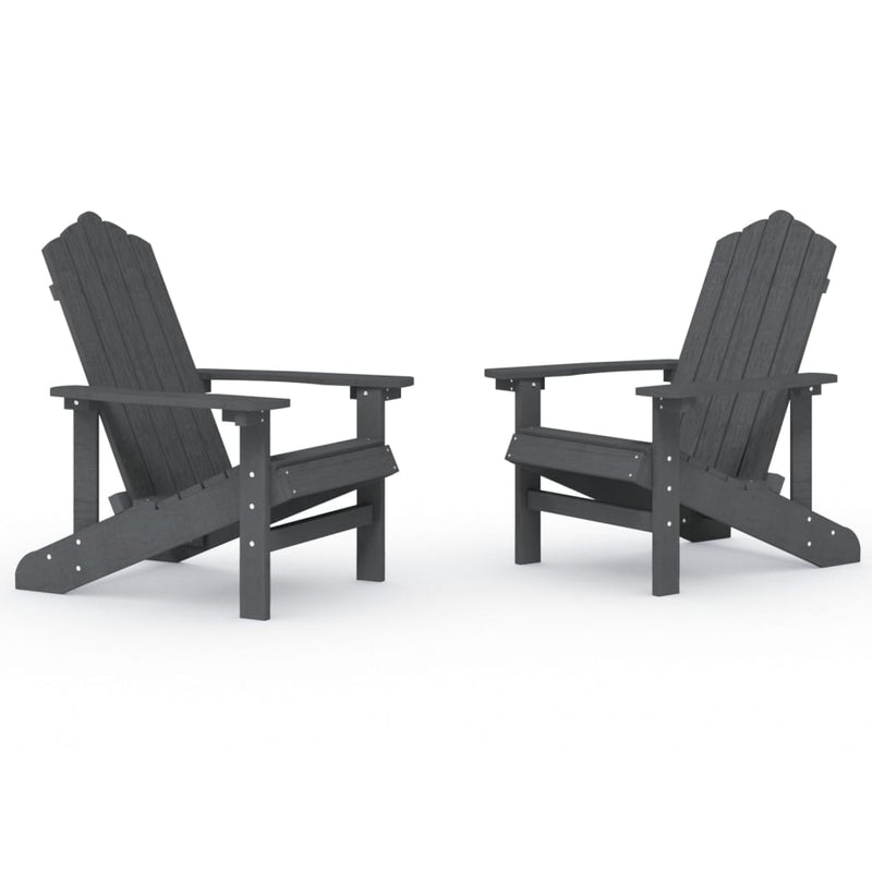 Garden Adirondack Chairs 2 pcs HDPE Anthracite