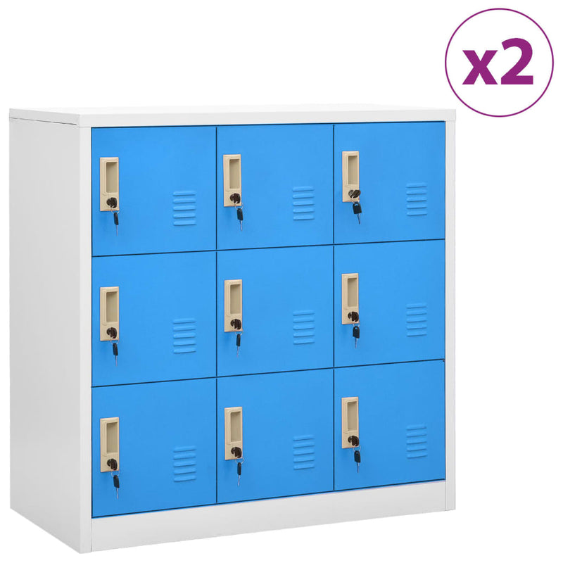 Locker_Cabinets_2_pcs_Light_Grey_and_Blue_90x45x92.5_cm_Steel_IMAGE_1