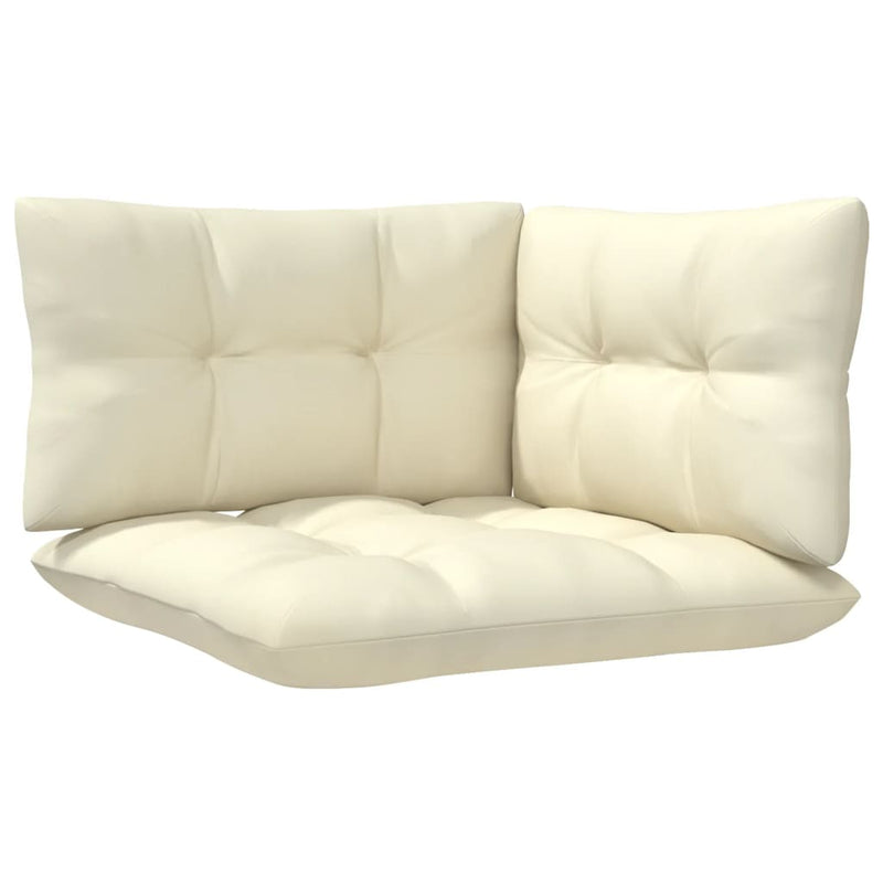 2-Seater Garden Sofa with Cream Cushions Solid Wood Pine