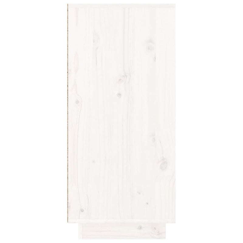 Sideboard White 110x34x75 cm Solid Wood Pine