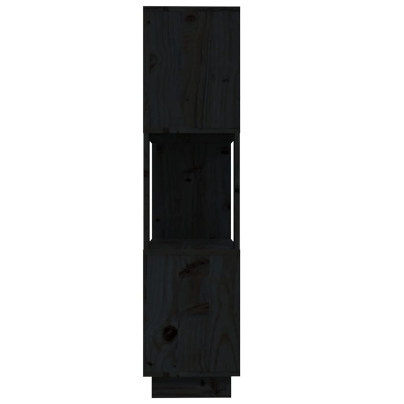 Book Cabinet/Room Divider Black 80x25x101 cm Solid Wood Pine