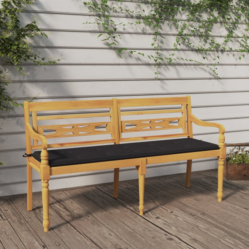 Batavia_Bench_with_Anthracite_Cushion_150_cm_Solid_Wood_Teak_IMAGE_1_EAN:8720286918562