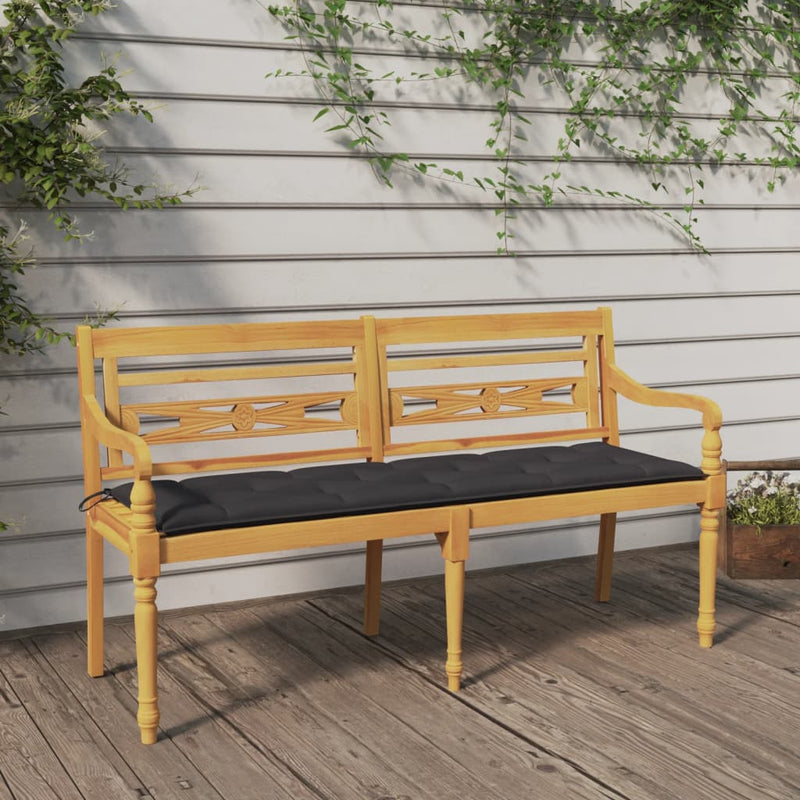 Batavia_Bench_with_Anthracite_Cushion_150_cm_Solid_Wood_Teak_IMAGE_1_EAN:8720286918715