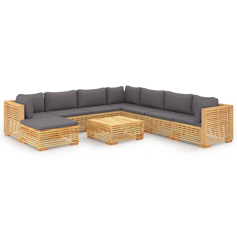 9_Piece_Garden_Lounge_Set_with_Cushions_Solid_Teak_Wood_IMAGE_2