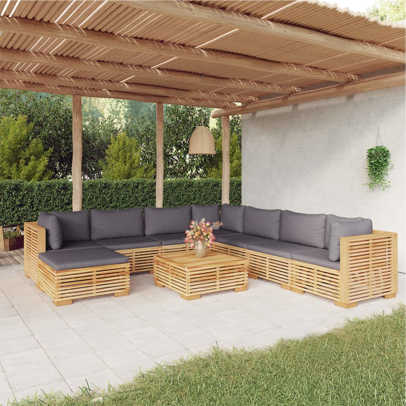 9_Piece_Garden_Lounge_Set_with_Cushions_Solid_Teak_Wood_IMAGE_1