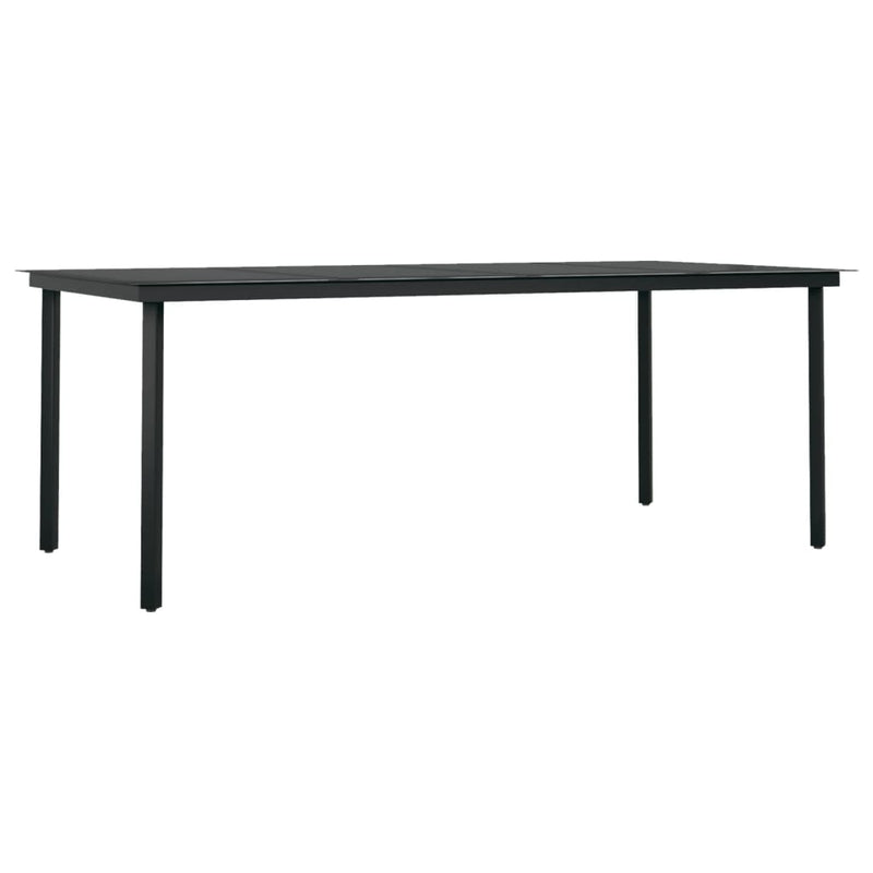 Garden_Dining_Table_Black_200x100x74_cm_Steel_and_Glass_IMAGE_2