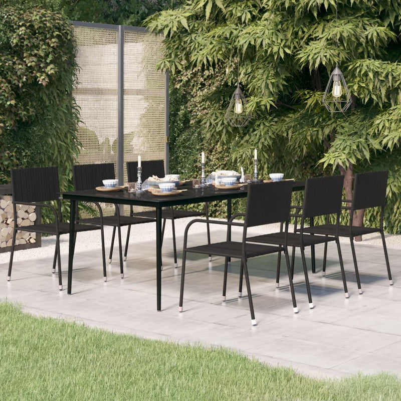 Garden_Dining_Table_Black_200x100x74_cm_Steel_and_Glass_IMAGE_1