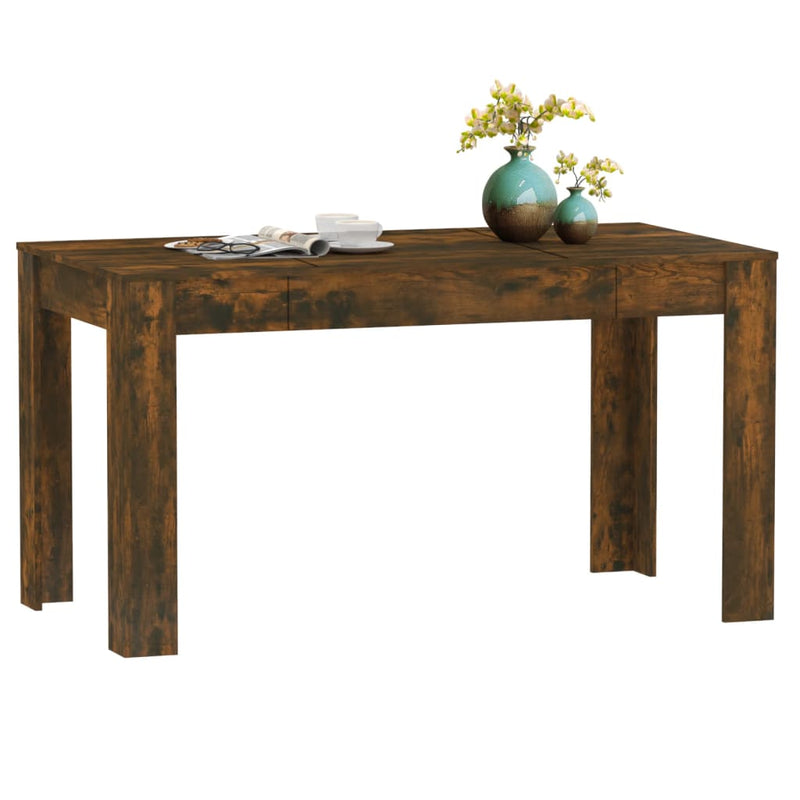 Dining Table Smoked Oak 140x74.5x76 cm Engineered Wood