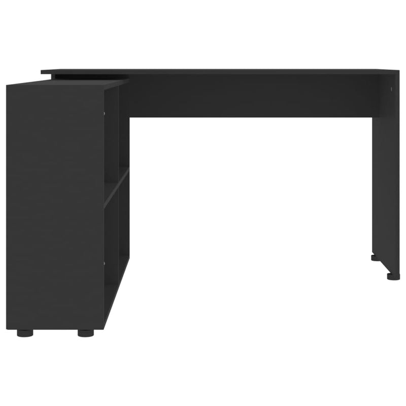 Corner Desk Black Engineered Wood