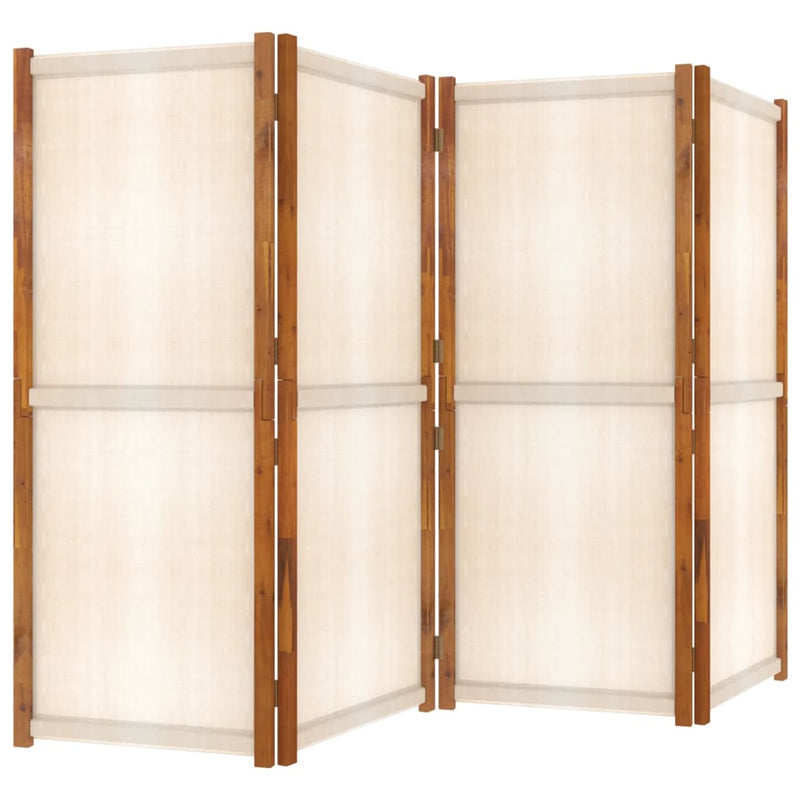 4-Panel Room Divider Cream White 280x180 cm