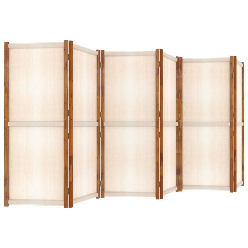6-Panel Room Divider Cream White 420x180 cm